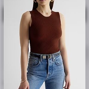 Express 
Ribbed Crew Neck Sweater Tank